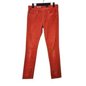 Adriano Goldschmied "Stevie" slim straight orange corduroy pants.  Size …